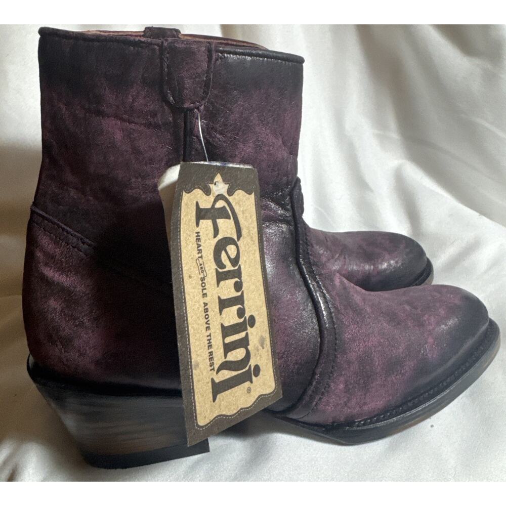 Ferrini Stacey Round Toe Zippered Cowboy Booties Womens Size 8.5 B Casual Boots - Picture 2 of 9